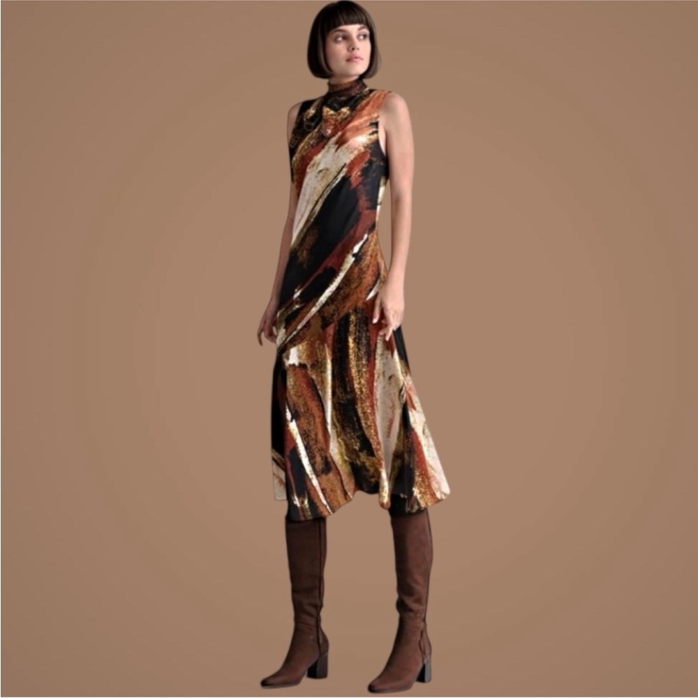DKNY Multicolor Abstract Midi Dress